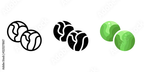 Brussels sprout icon. Cabbage sign. Vegetable crucifers symbol. Salad ingredient pictogram. Healthy eating and dieting illustration.