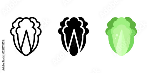 Cabbage icon. Salad lettuce illustration. Crucifers leaf vegetable sign. Organic fresh food symbol. Vegetarian eating pictogram.