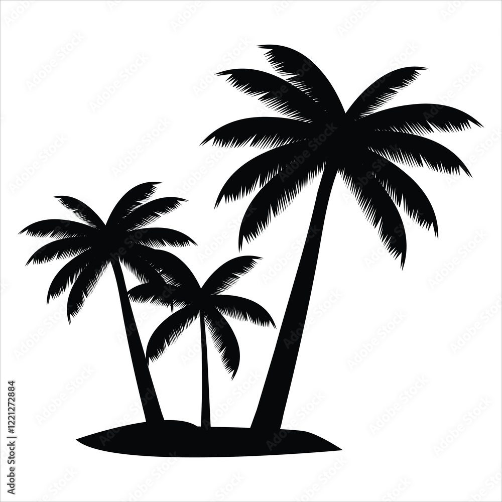 Fototapeta premium palm tree silhouette isolated on a white background