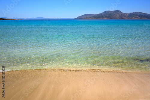 Fanos beach with fine sand, located in the south of Koufonisi facing Keros island. Greece photo