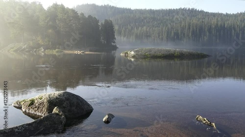 Water flowing betveen two lakes photo