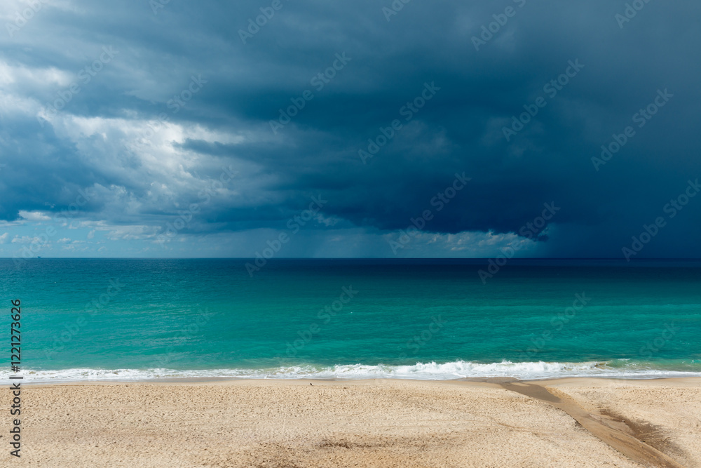 View of Mediterranean sea in the morning. Dramatic sky. View of Mediterranean sea in the morning. Dramatic sky.