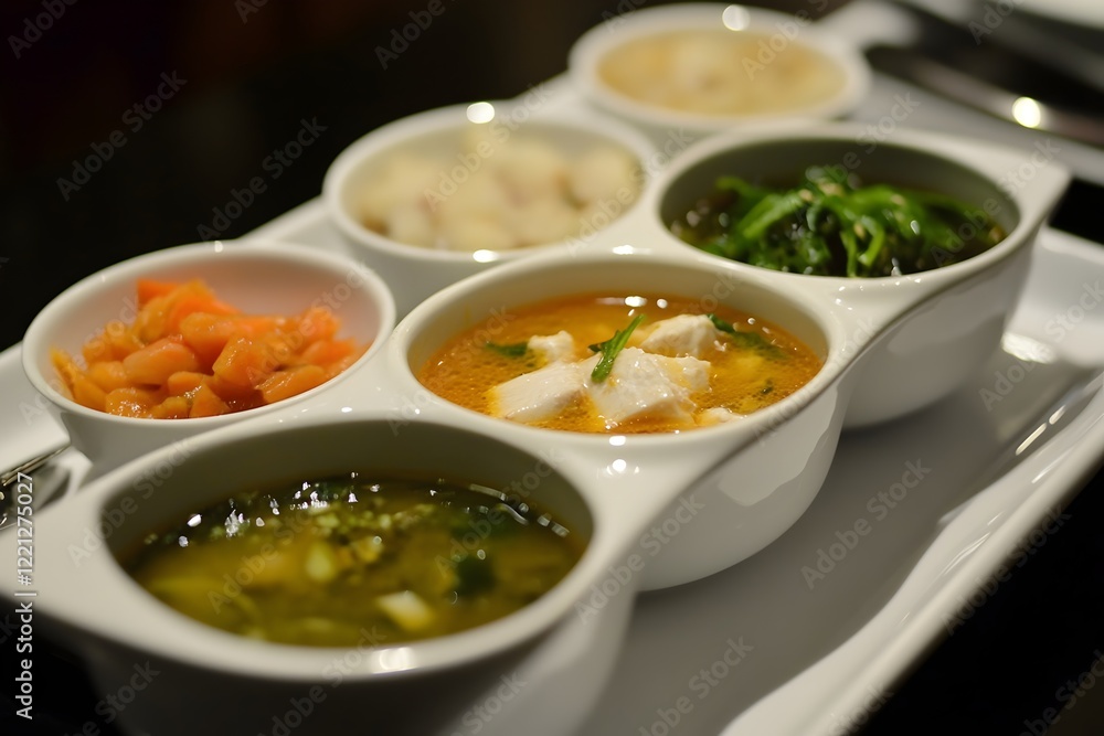 Delicious Assorted Appetizer Bowls Gourmet Food Restaurant Meal Dishes Small Portions Tasty Cuisine Culinary Delights Healthy Eating Fresh Ingredients Delicious Assorted Appetizer Bowls Gourmet Food Restaurant Meal Dishes Small Portions Tasty Cuisine Culinary Delights Healthy Eating Fresh Ingredients