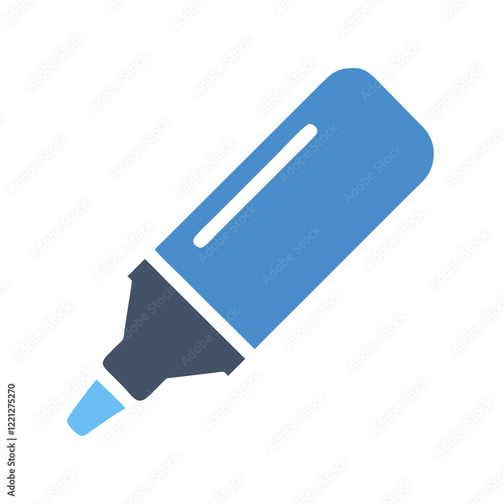 Blue highlighter pen on black background Blue highlighter pen on black background