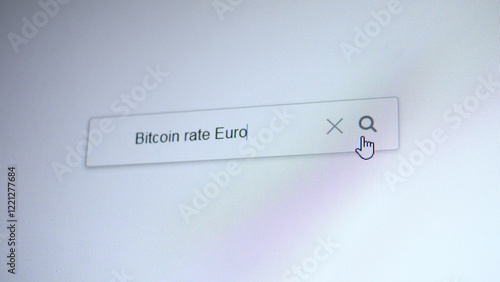 Bild auf Leinwand A search bar with the entering query Bitcoin rate Euro