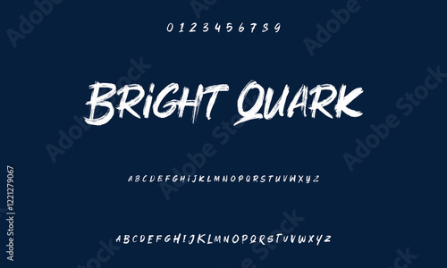 Hardest Brush Font. Hand Lettering Sketch Font. Vector Alphabet