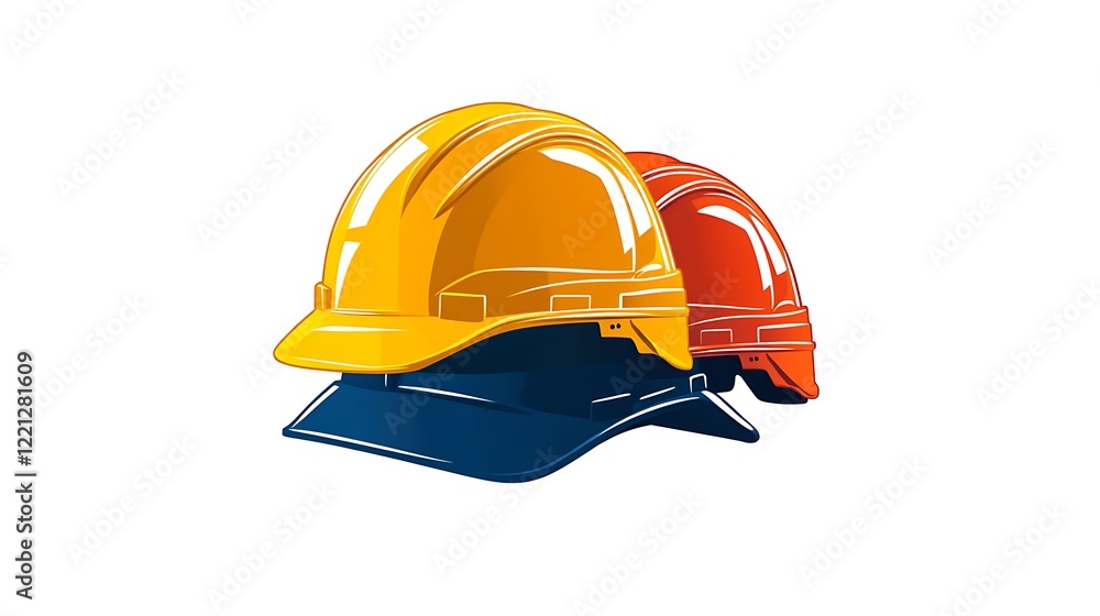 Fototapeta premium safety helmets yellow design image
