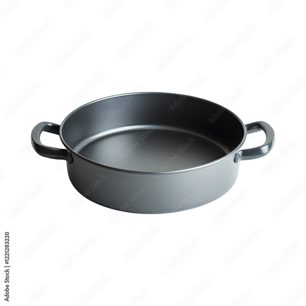 Modern Non-Stick Cake Pan with Handle Isolated on Transparent Background Modern Non-Stick Cake Pan with Handle Isolated on Transparent Background