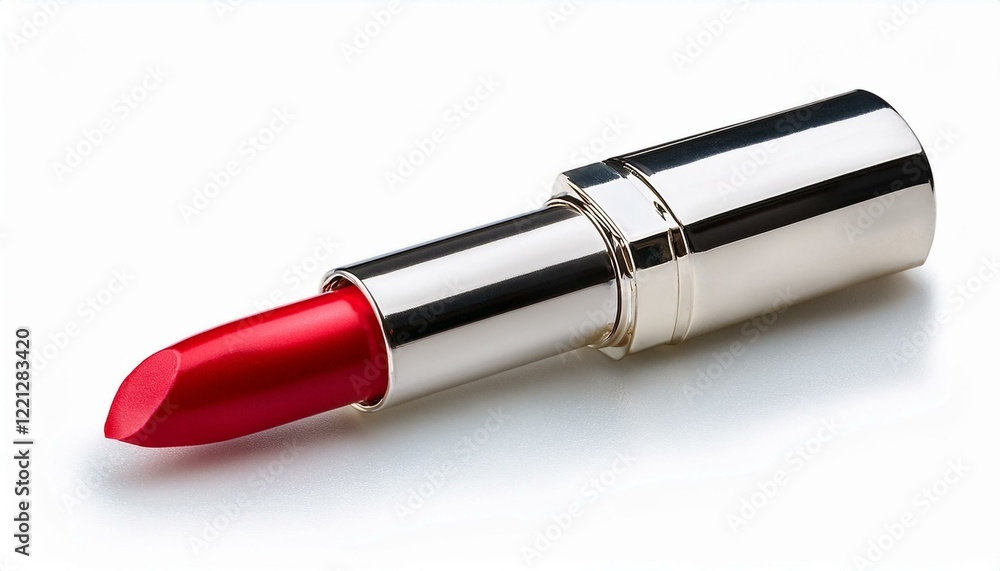 bright red lipstick in a sleek silver tube isolated transparent bright red lipstick in a sleek silver tube isolated transparent