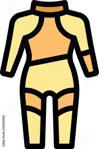 Full body wetsuit protecting from cold water while diving or surfing