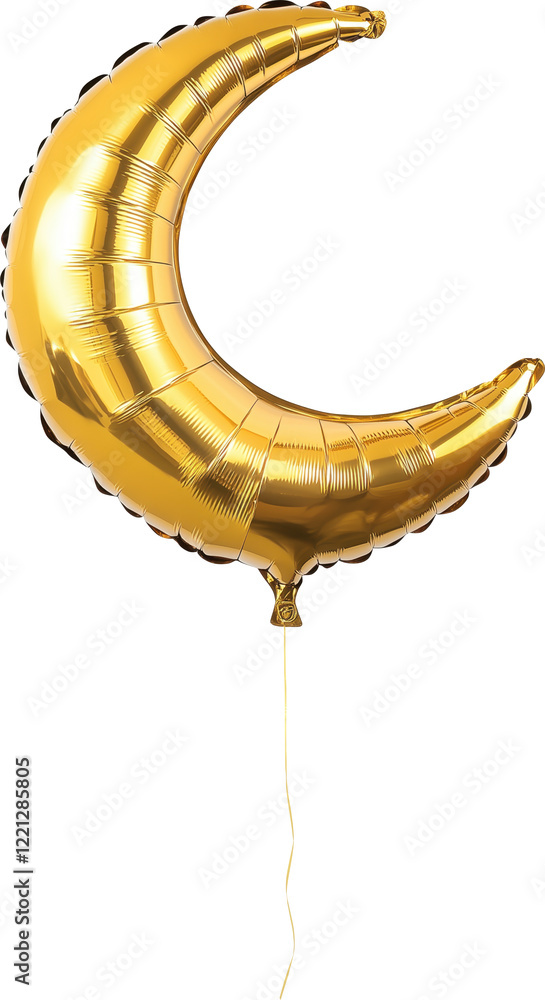Metallic gold moon shaped balloon Metallic gold moon shaped balloon