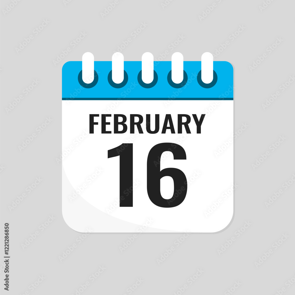 Icon page calendar day - 16 February Icon page calendar day - 16 February