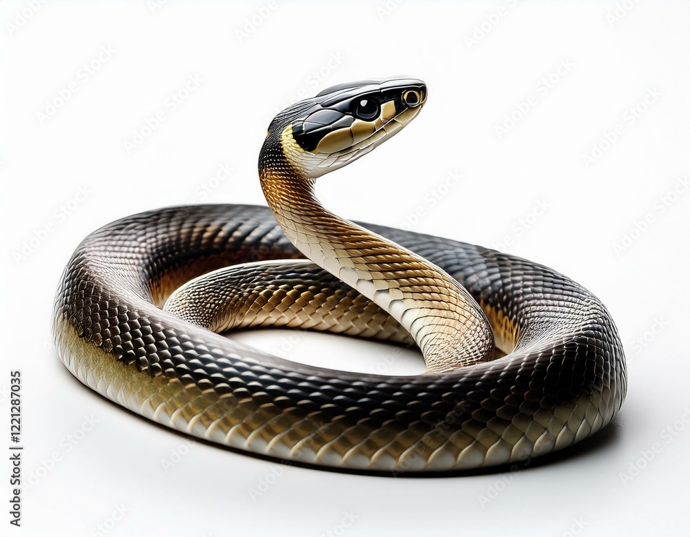 Fototapeta premium close up of a snake isolated on white background