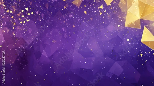 Abstract purple and gold shapes for web background