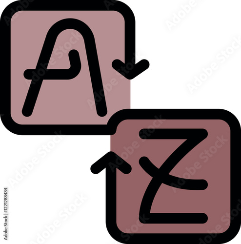 Language translation process converting letter a to z, symbolizing conversion between different languages