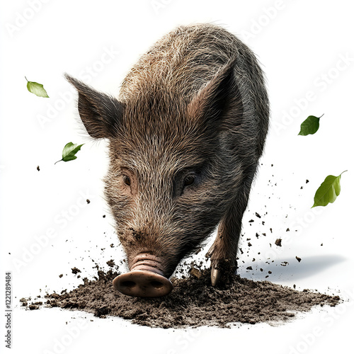 Wallpaper Mural boar, boar wild, wild boar, boar animal on white background Torontodigital.ca