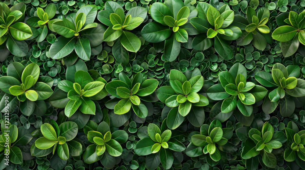 Lush green leaves arranged in beautiful pattern, creating vibrant and refreshing backdrop. This evokes sense of tranquility and connection to nature Lush green leaves arranged in beautiful pattern, creating vibrant and refreshing backdrop. This evokes sense of tranquility and connection to nature