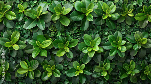 Wallpaper Mural Lush green leaves arranged in beautiful pattern, creating vibrant and refreshing backdrop. This evokes sense of tranquility and connection to nature Torontodigital.ca