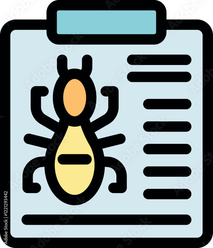 Clipboard with termite and test results representing pest control, insect analysis, and laboratory research