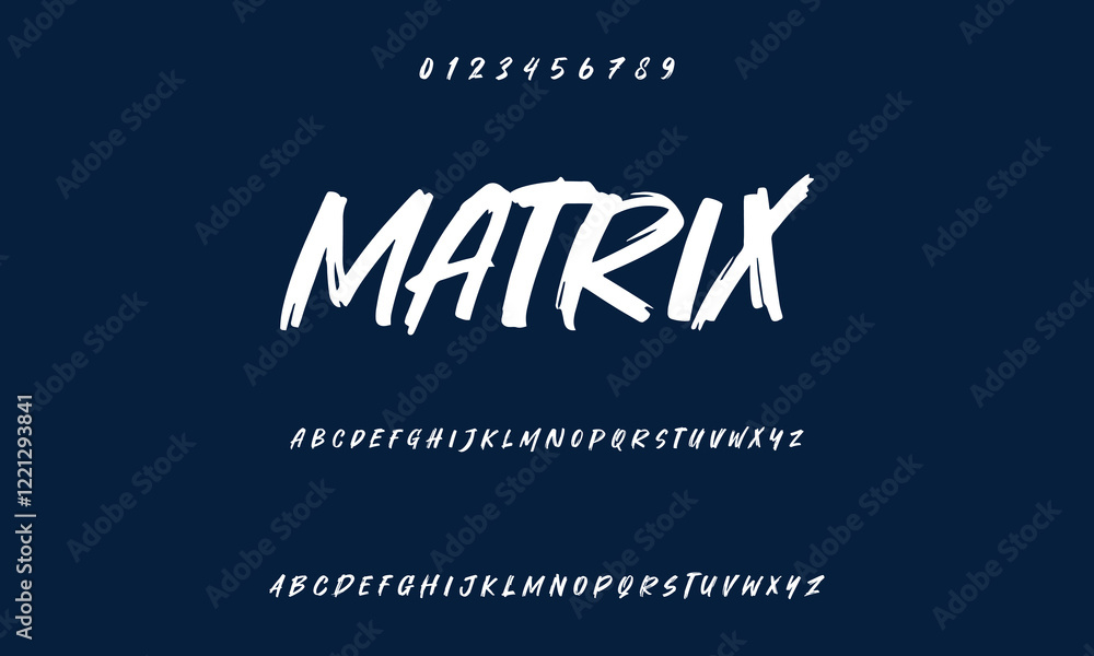 Obraz premium Hardest Brush Font. Hand Lettering Sketch Font. Vector Alphabet