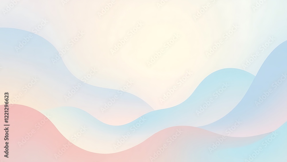 Fototapeta premium Abstract pastel background with waves. Generative Ai.