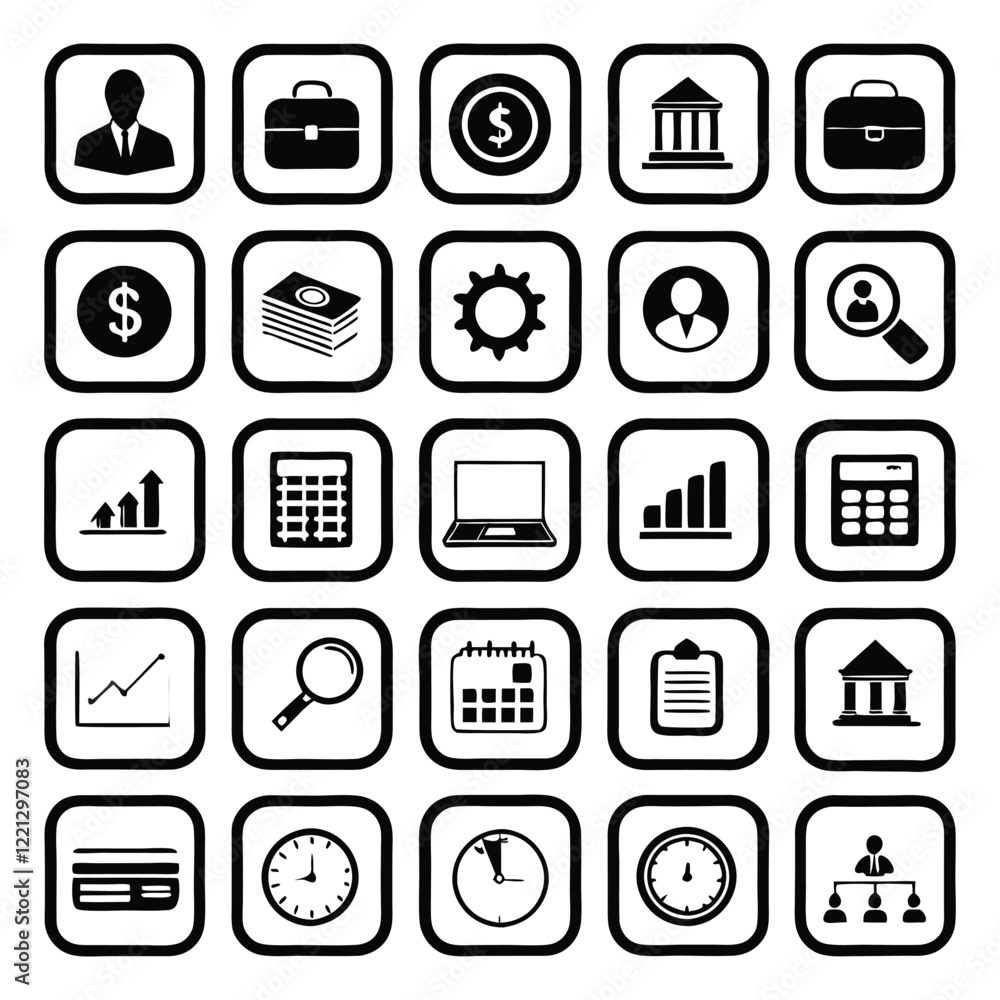 Comprehensive Business Icons Set for Diverse Applications Comprehensive Business Icons Set for Diverse Applications