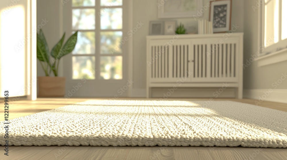 Sunny room, textured rug, sunlight, hardwood floor, entryway, home decor, interior design, real estate Sunny room, textured rug, sunlight, hardwood floor, entryway, home decor, interior design, real estate