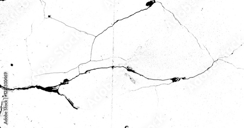 Wall Crack Illustration – Flat Editable of Fracture Surface, Broken Wall, and Rift on Ground or Ice