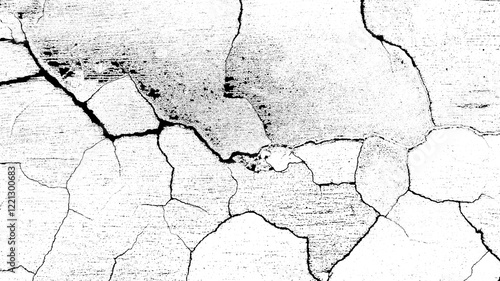Wall Crack Illustration – Flat Editable of Fracture Surface, Broken Wall, and Rift on Ground or Ice