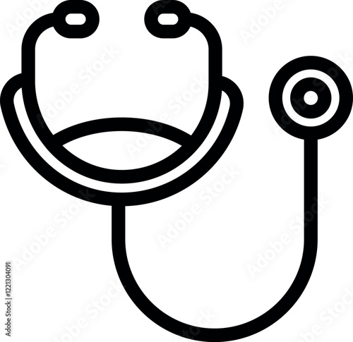 Simple yet iconic, stethoscope represents medical examination, healthcare, and auscultation