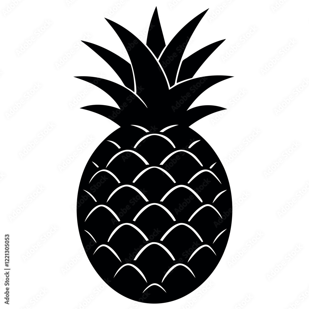 Obraz premium pineapple on a white background vector illustration