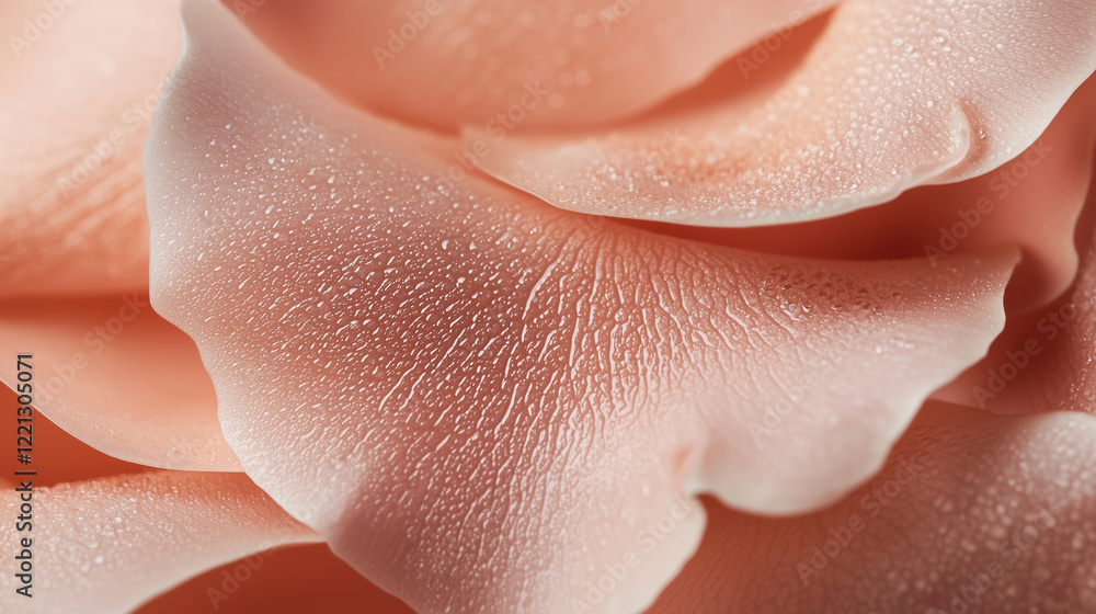 Fototapeta premium Coral Pink Rose Petals Close Up Soft Curves and Hues