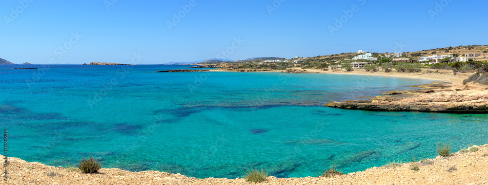 Fanos beach with clear water and fine sand. The south of Koufonisi. Small Cyclades, Greece
