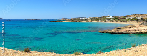 Obraz na płótnie Fanos beach with clear water and fine sand. The south of Koufonisi. Small Cyclades, Greece w salonie