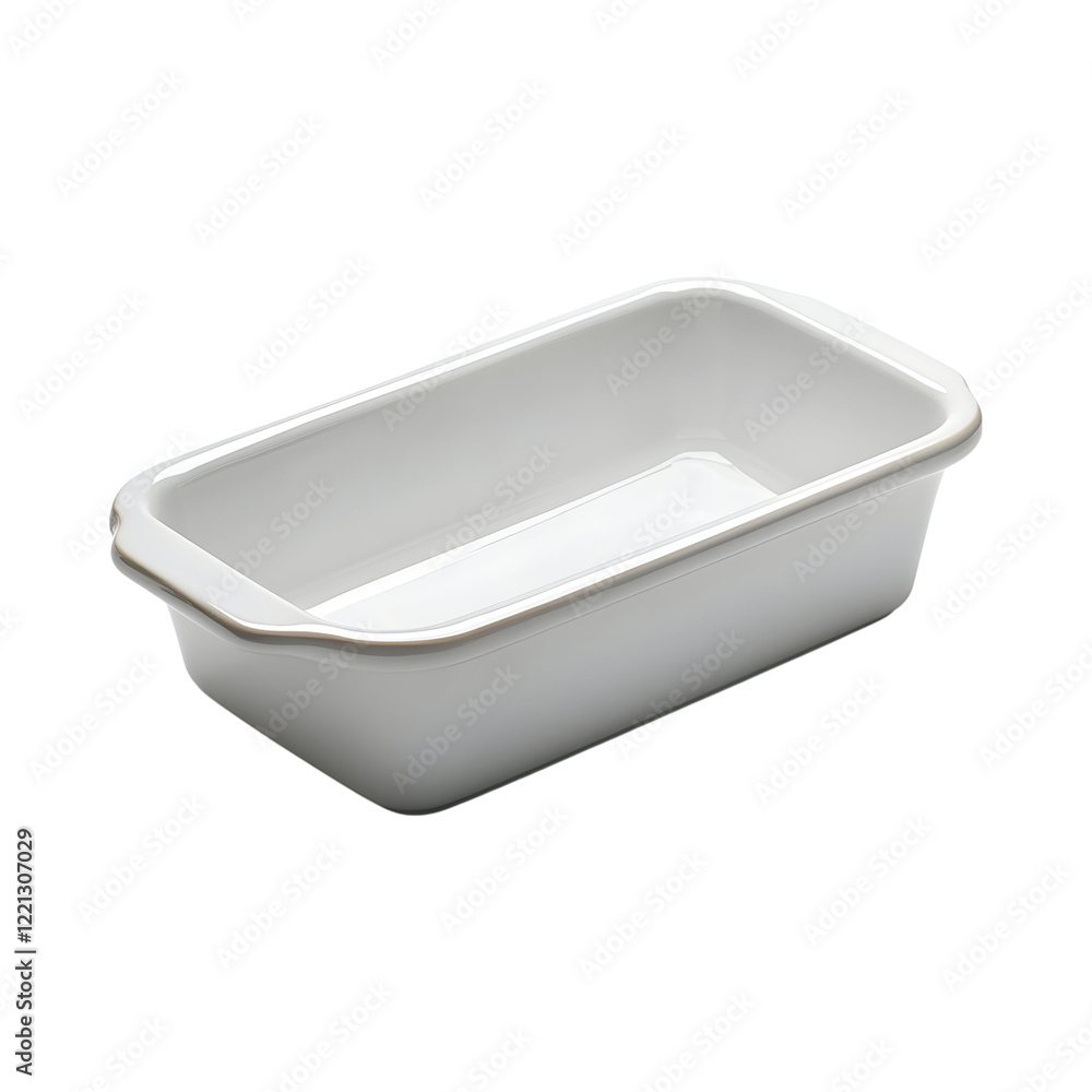 Sleek Ceramic Loaf Pan with Polished Edges Isolated on Transparent Background Sleek Ceramic Loaf Pan with Polished Edges Isolated on Transparent Background