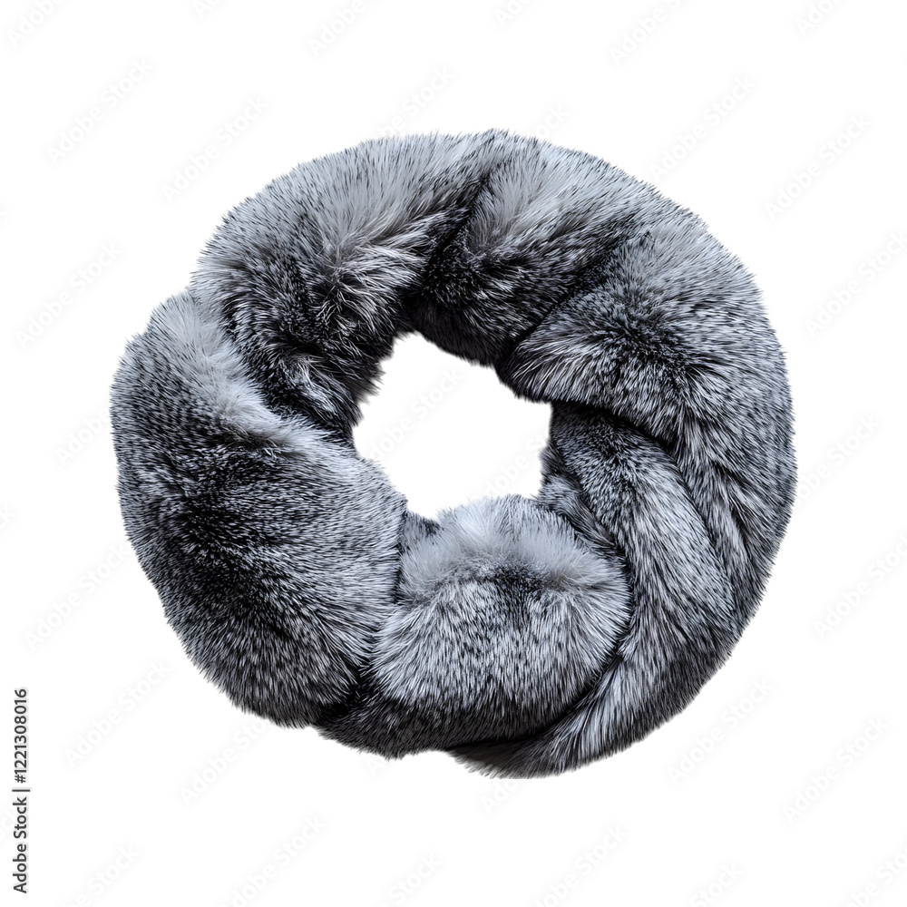 Faux Fur Headband in Soft Grey Isolated on Transparent Background Faux Fur Headband in Soft Grey Isolated on Transparent Background