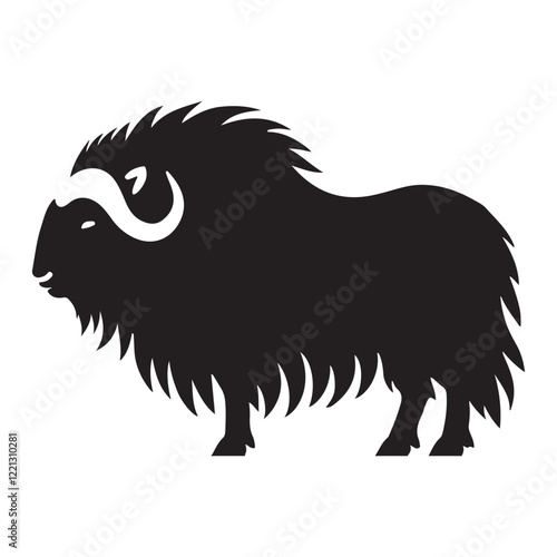 Musk Ox Silhouette Vector Illustration