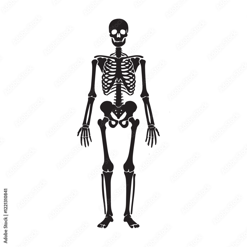 Human Skeleton Anatomy Silhouette Vector Illustration Human Skeleton Anatomy Silhouette Vector Illustration
