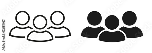 People icon set, person, human, group icon, team of employees. Persons symbol infographics website design, logo, app, UI isolated