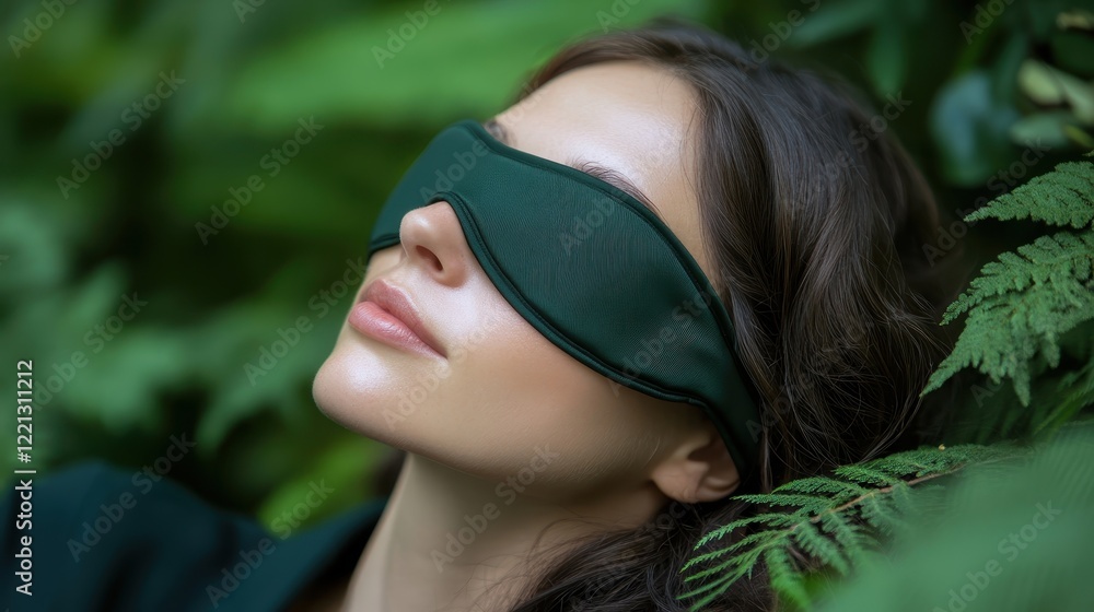 Tranquil Moment in a Green Forest with Eye Mask Tranquil Moment in a Green Forest with Eye Mask