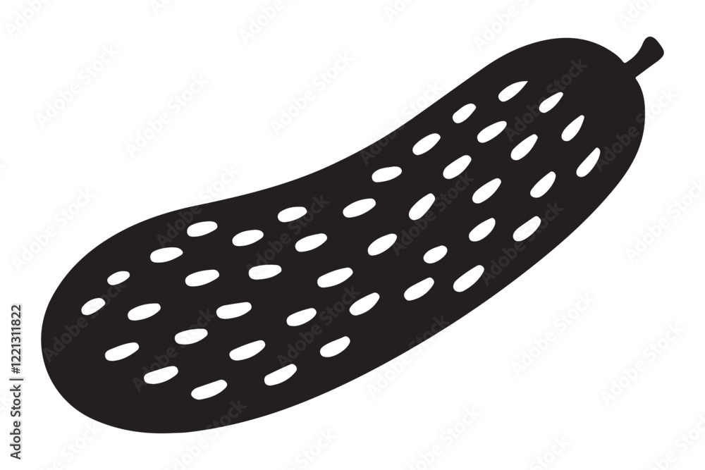 Detailed Black Silhouette Pickle Illustration Detailed Black Silhouette Pickle Illustration