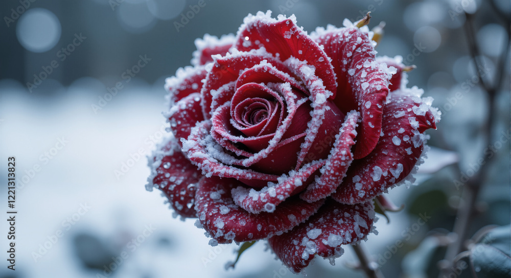 a red rose covered in snow a red rose covered in snow