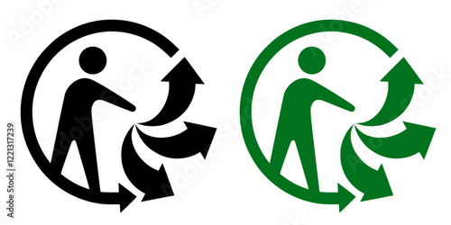 Triman sign, Triman recycling icon set