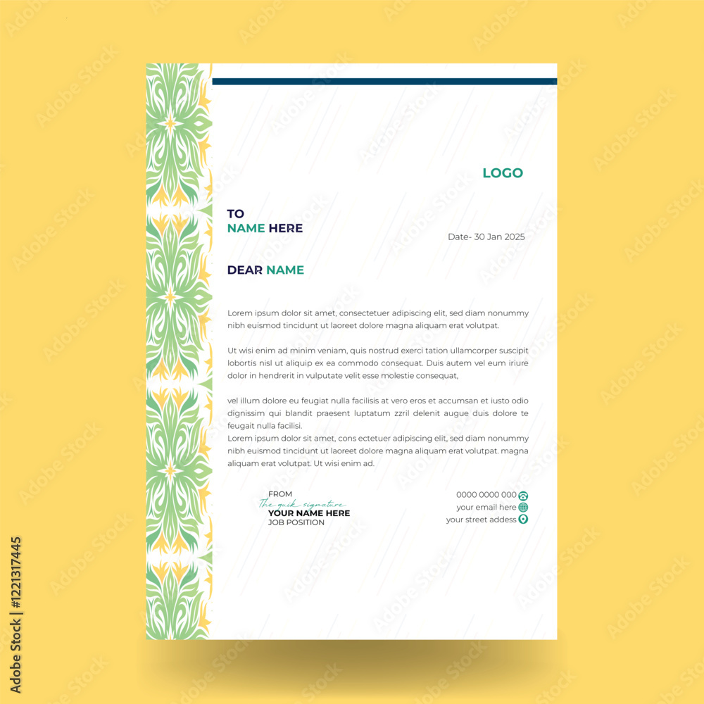 Fototapeta premium Professional and modern letterhead template in Abstract design template.