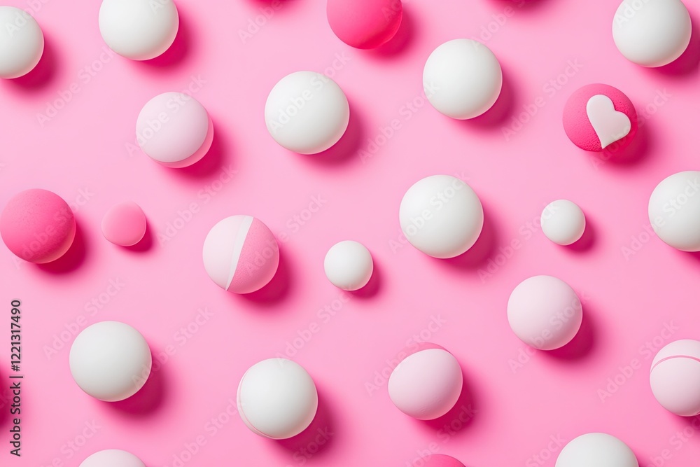 A multitude of 3D hearts on a pink background, celebrating Valentine's Day with a theme of love A multitude of 3D hearts on a pink background, celebrating Valentine's Day with a theme of love