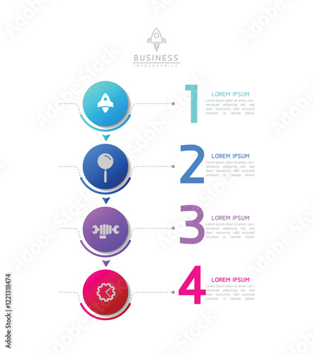Vector business Presentation Connecting Steps Infographic Template