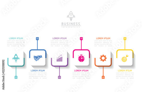 Vector business Presentation Connecting Steps Infographic Template