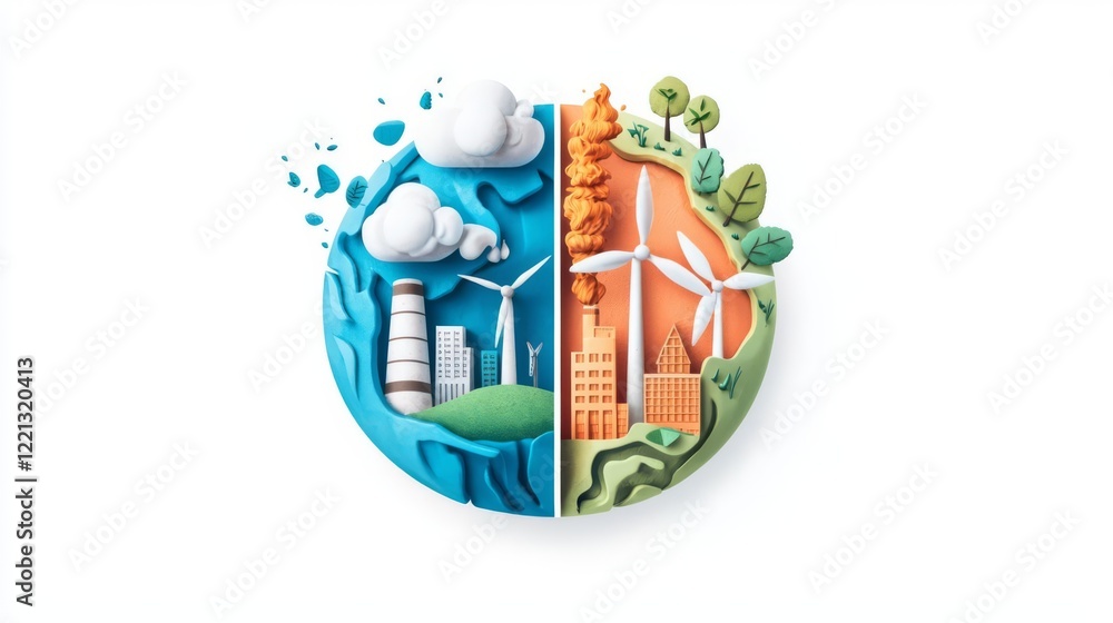 Obraz premium A creative representation of environmental contrasts and harmony.