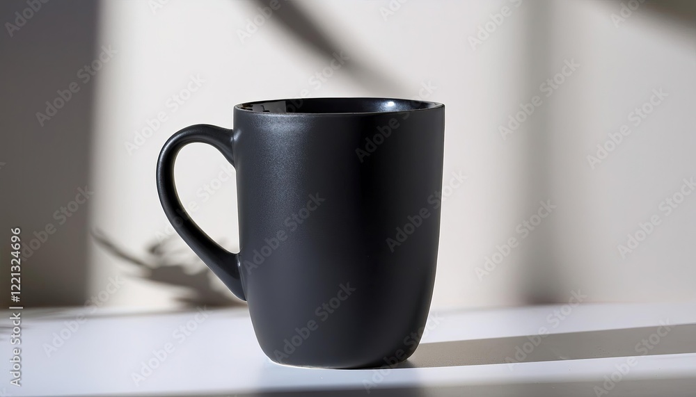 Obraz premium Black cup on a white background