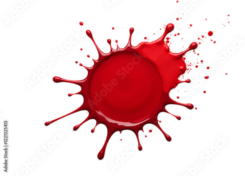A vibrant red paint splash against a black background Ideal for design print or web use  Dynamic and eye-catching